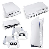 PS5 Disk Console Carbon White Skin Decal Sticker + 2 Controller Skins Set