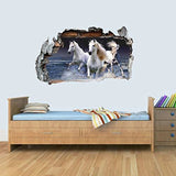 Vinyl Wall Smashed 3D Art Stickers of Illustrated HORSE Poster Bedroom Boys Girls