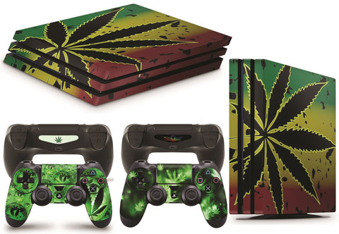giZmoZ n gadgetZ PS4 PRO Console WEED Skin Decal Vinal Sticker + 2 Controller Skins Set