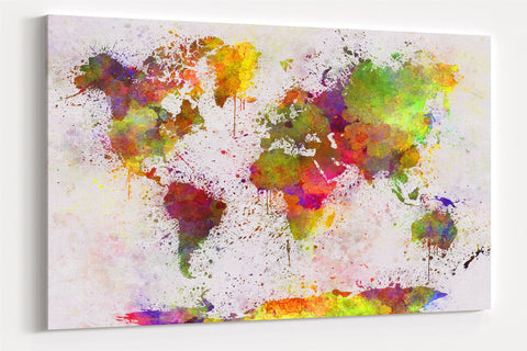 A2 45x60 Canvas Wall Art of World Map for your Living Room Canvas Prints - Pictures