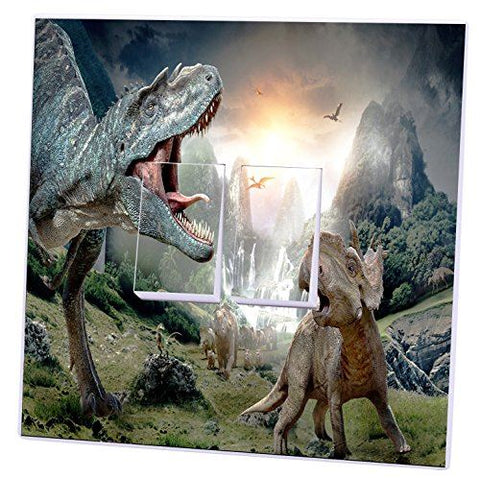Dinosaurs Single/Double Light Switch Sticker Cover Skin Wall Decal Bedroom
