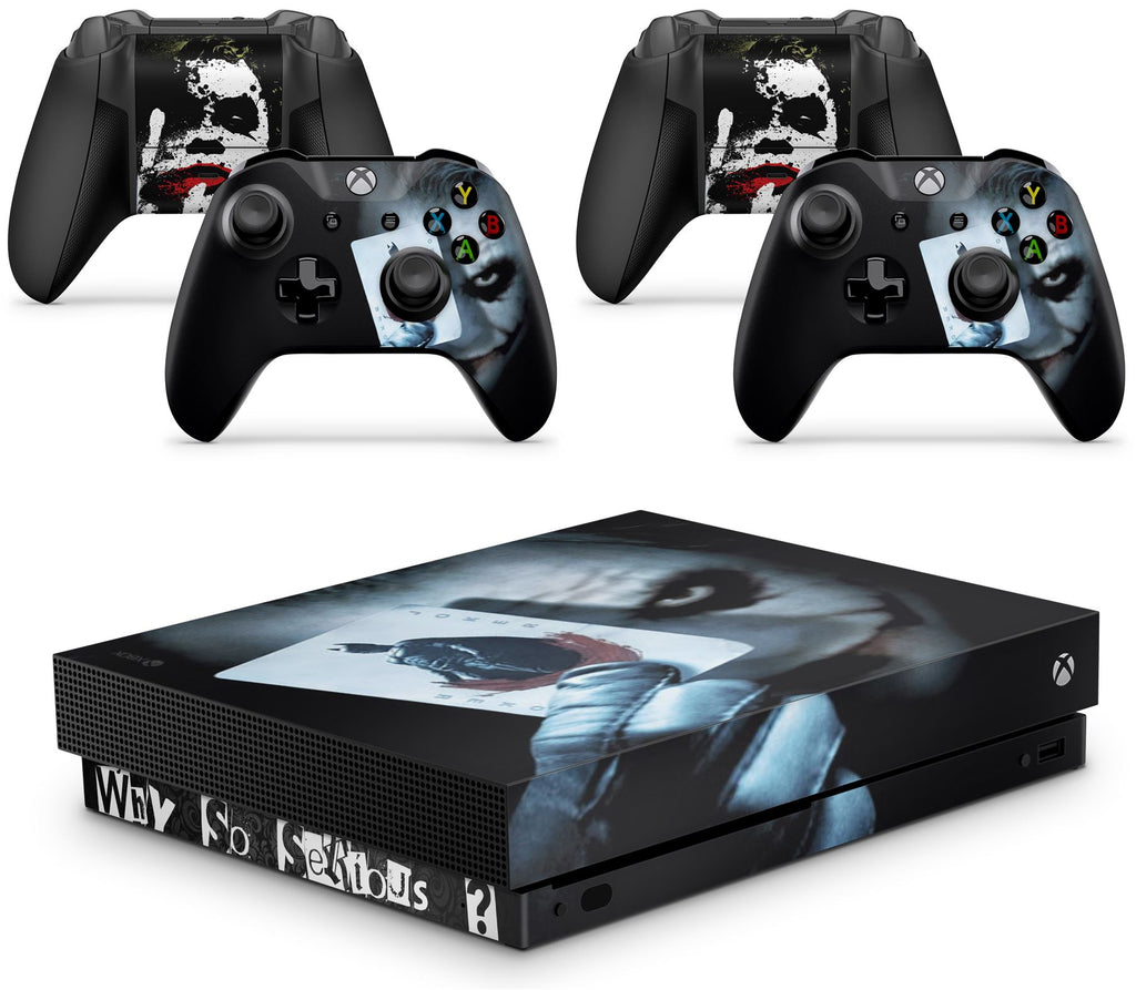 GNG Joker Skin Decal Sticker Compatible with Xbox One X Console + 2 Controller Skins