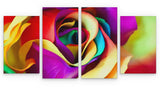 4 Panel 131x 60cm Canvas Wall Art of Abstract Coloured Flower Large for your Living Room Prints - Pictures
