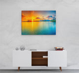 A1 60x75cm Canvas Wall Art of Beach Sunset  for your Living Room Prints - Pictures