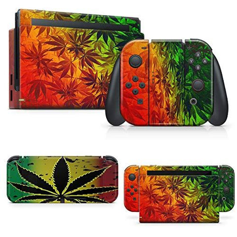 giZmoZ n gadgetZ WEED Skin Decal vinyl Sticker Compatible with Nintendo Switch Console + 1 Controller Skins Set