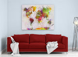 A2 45x60 Canvas Wall Art of World Map for your Living Room Canvas Prints - Pictures