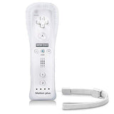 GnG Motion Plus + Remote Controller Compatible with Nintendo Wii & Wii U built in Sensor White + Grip