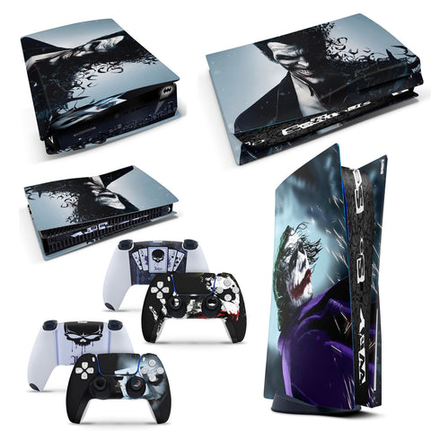 PS5 Disk Console Dark Joker From Batman Skin Decal Sticker + 2 Controller Skins Set