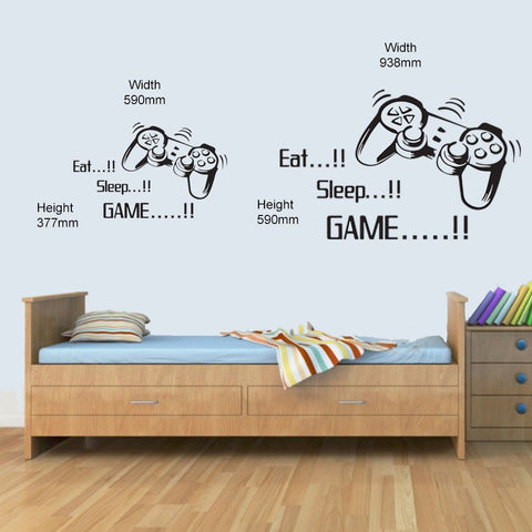 GNG Eat Sleep Game Childrens Wall Art Decal Vinyl Stickers Picture for Boys Girls Bedroom