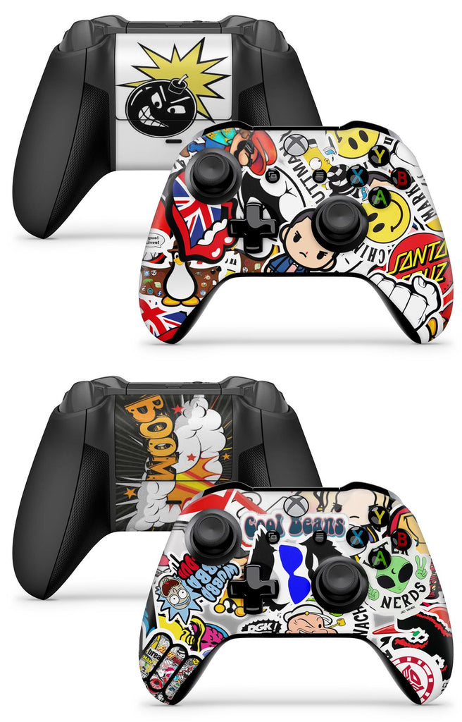 GNG 2 x STICKERBOMB Controller Skins Full Wrap Vinyl Sticker compatible with Xbox One / S /  X