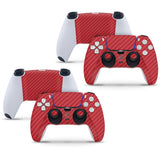 2 x Carbon Red Playstation 5 PS5 Controller Skins Full Wrap Vinyl Sticker