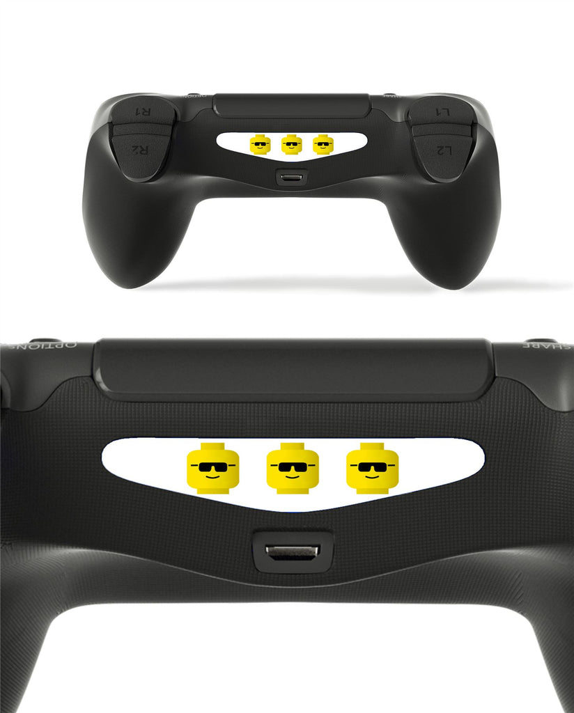 GnG 2x LED Lego Heads Light Bar Decal Sticker For PlayStation 4 / Slim / Pro PS4 Controller DualShock 4