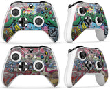 GNG 2 x GRAFFITI Compatible with Xbox One S Controller Skins Full Wrap Vinyl Sticker