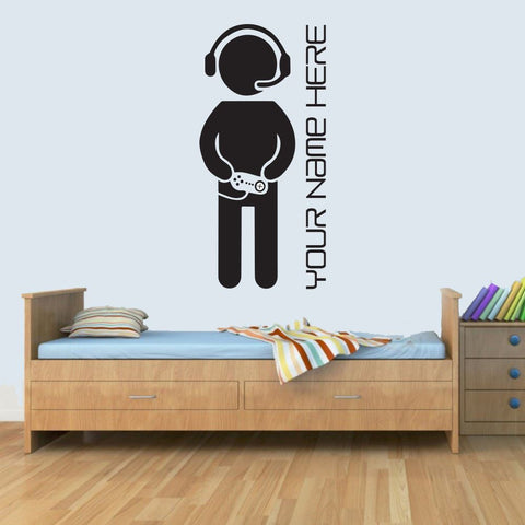 Customisable PERSONAL Computer Gamer Childrens Name Wall Art Decal Vinyl Stickers for Boys Girls Bedroom