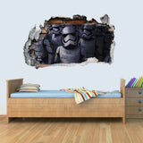 Vinyl Wall Smashed 3D Art Stickers of Illustrated Stormtrooper Poster Bedroom Boys Girls