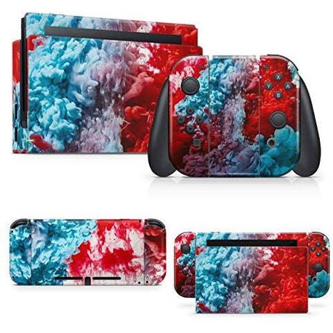 giZmoZ n gadgetZ COLOUR EXPLOSION Skin Decal vinyl Sticker Compatible with Nintendo Switch Console + 1 Controller Skins Set