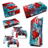 PS5 Disk Console Colour Explosion Skin Decal Vinal Sticker + 2 Controller Skins Set