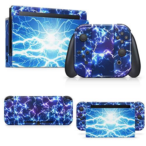 giZmoZ n gadgetZ Electric Storm Skin Decal vinyl Sticker Compatible with Nintendo Switch Console + 1 Controller Skins Set