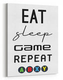GnG Gaming A4 Word Quote Canvas For Kids Bedrooms Artwork Eat Sleep Game XB