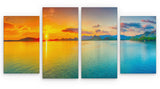 4 Panel 131x 60cm Canvas Wall Art of Beach Sunset  Large for your Living Room Prints - Pictures