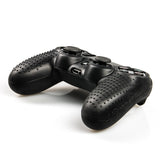 GNG Studded silicone cover skin anti-slip Compatible for PS4/ SLIM/ PRO controller x 1(Black)  + PS4 Decals x 6