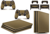 giZmoZ n gadgetZ PS4 PRO Console Metallic Gold Colour Skin Decal Vinal Sticker + 2 Controller Skins Set