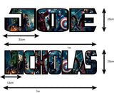 Customisable Marvel Heroes Childrens Name Stickers Wall Art Decal Vinyl for Boys/Girls Bedroom