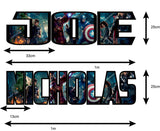 M Customisable Marvel Heroes Childrens Name Stickers Wall Art Decal Vinyl for Boys/Girls Bedroom