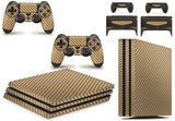 giZmoZ n gadgetZ PS4 PRO Console Skin Vinyl Cover Decal Sticker Carbon Gold Controller Skins Set