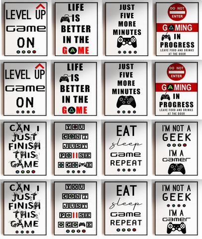 GnG Gaming Word Quote Framed Posters For Kids Bedrooms Artwork
