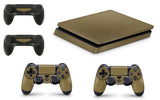 giZmoZ n gadgetZ PS4 SLIM Console Metallic Gold Colour Skin Decal Vinal Sticker + 2 Controller Skins Set