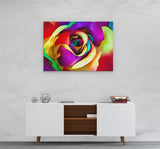 A2 45x60 Canvas Wall Art of Abstract Coloured Flower for your Living Room Canvas Prints - Pictures