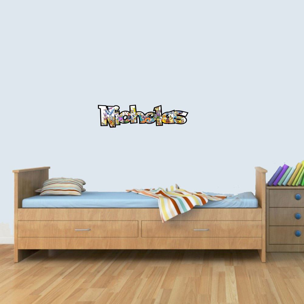 S Customisable Pokemon Childrens Name Wall Art Decal Vinyl Stickers for Boys/Girls Bedroom