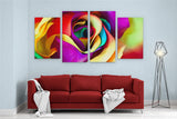 4 Panel 131x 60cm Canvas Wall Art of Abstract Coloured Flower Large for your Living Room Prints - Pictures