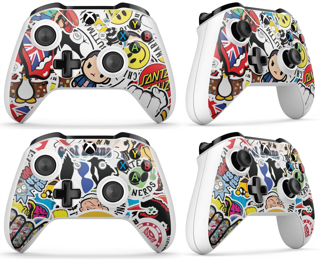 GNG 2 x STICKERBOMB Compatible with Xbox One S Controller Skins Full Wrap Vinyl Sticker